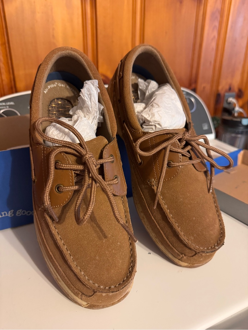 Dr Scholl’s Brown Men's Suede Boat Shoes - Classic Casual Deck Shoes